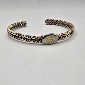 Vintage  70-80S Gucci Multi-Tone Cuff Bracelet
